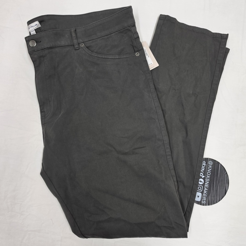 Peter Millar Signature Sateen 5 Pocket Pants IRDIM Grey Men's Size 42x34